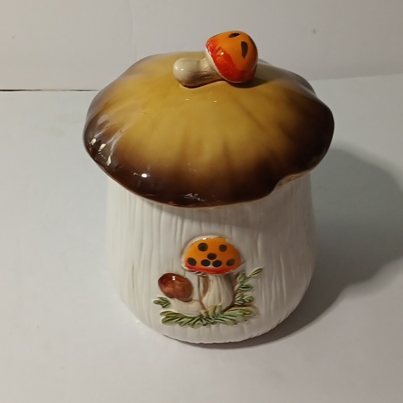 Vtg 1978 Sears & Roebuck Merry Mushroom Canister Medium Cookie Jar Fall Decor - Picture 10 of 10